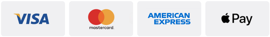 Visa, Mastercard, Discover, American Express accepted